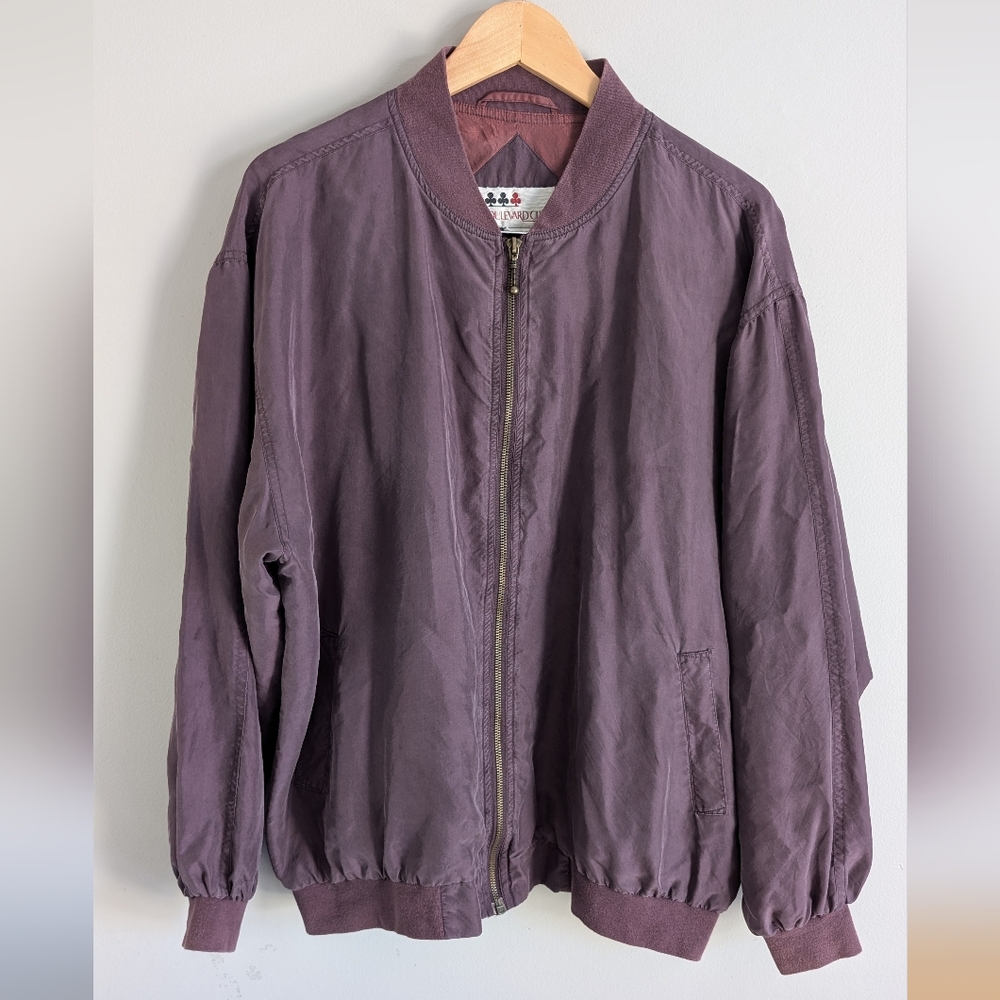 Vintage Boulevard Club Silk Bomber Jacket, Size M